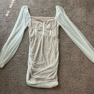 White sheet polka dot dress